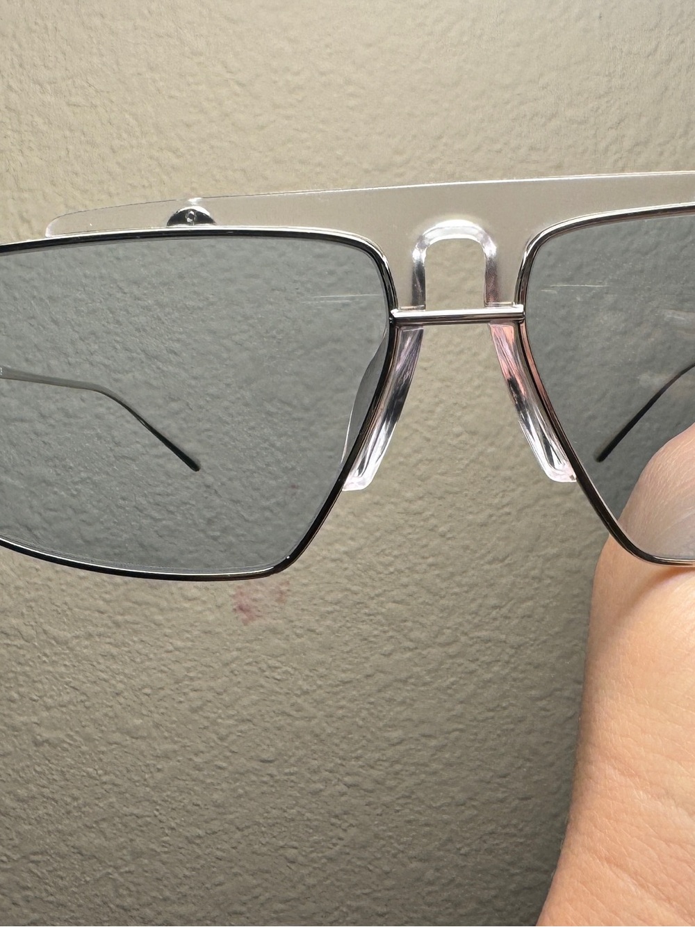 Prada Silver Frame Sunglasses with Light Blue Lenses unisex - Picture 5 of 13